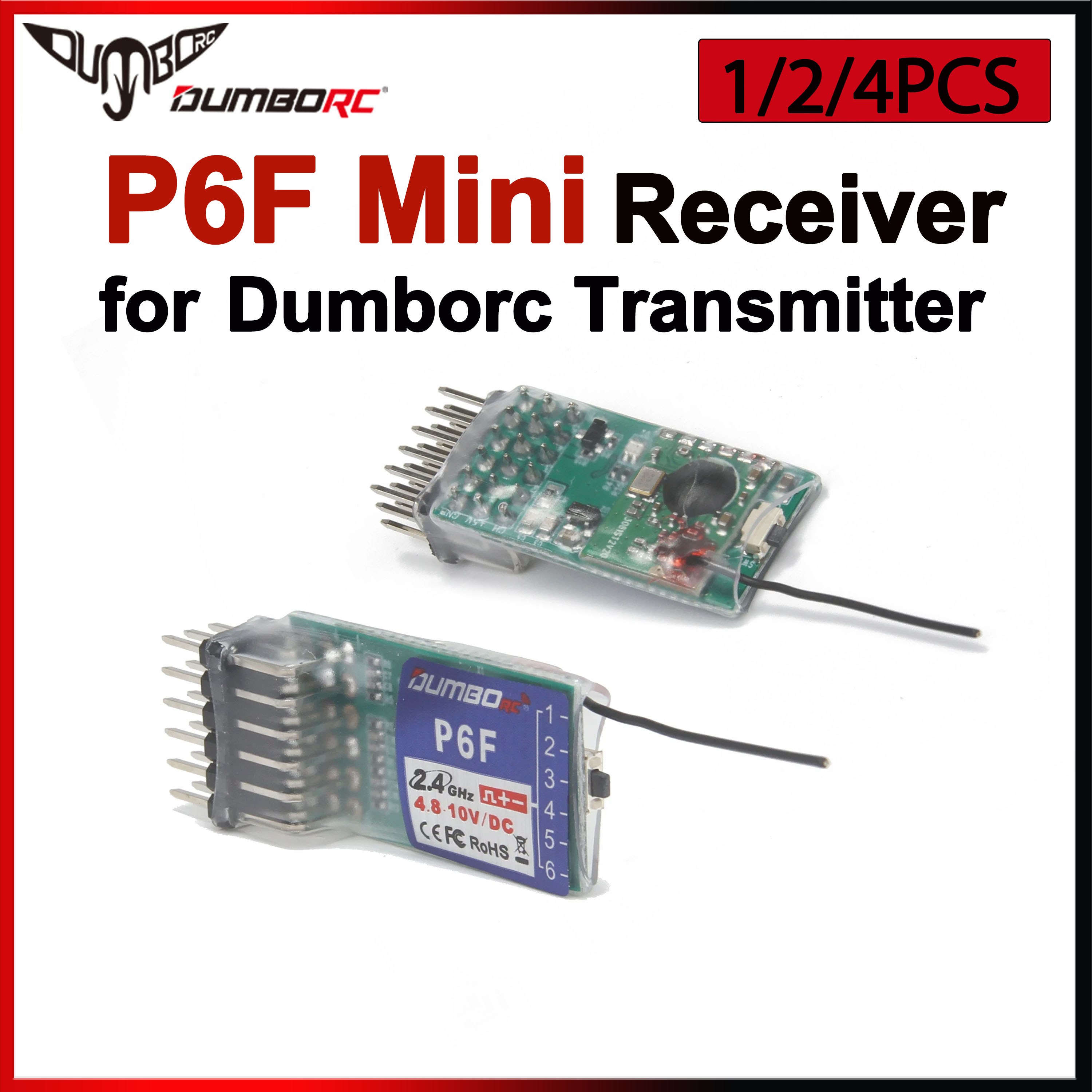 Joystick Rc Drone - DUMBORC P6F Mini Receiver 6CH 2.4GHz