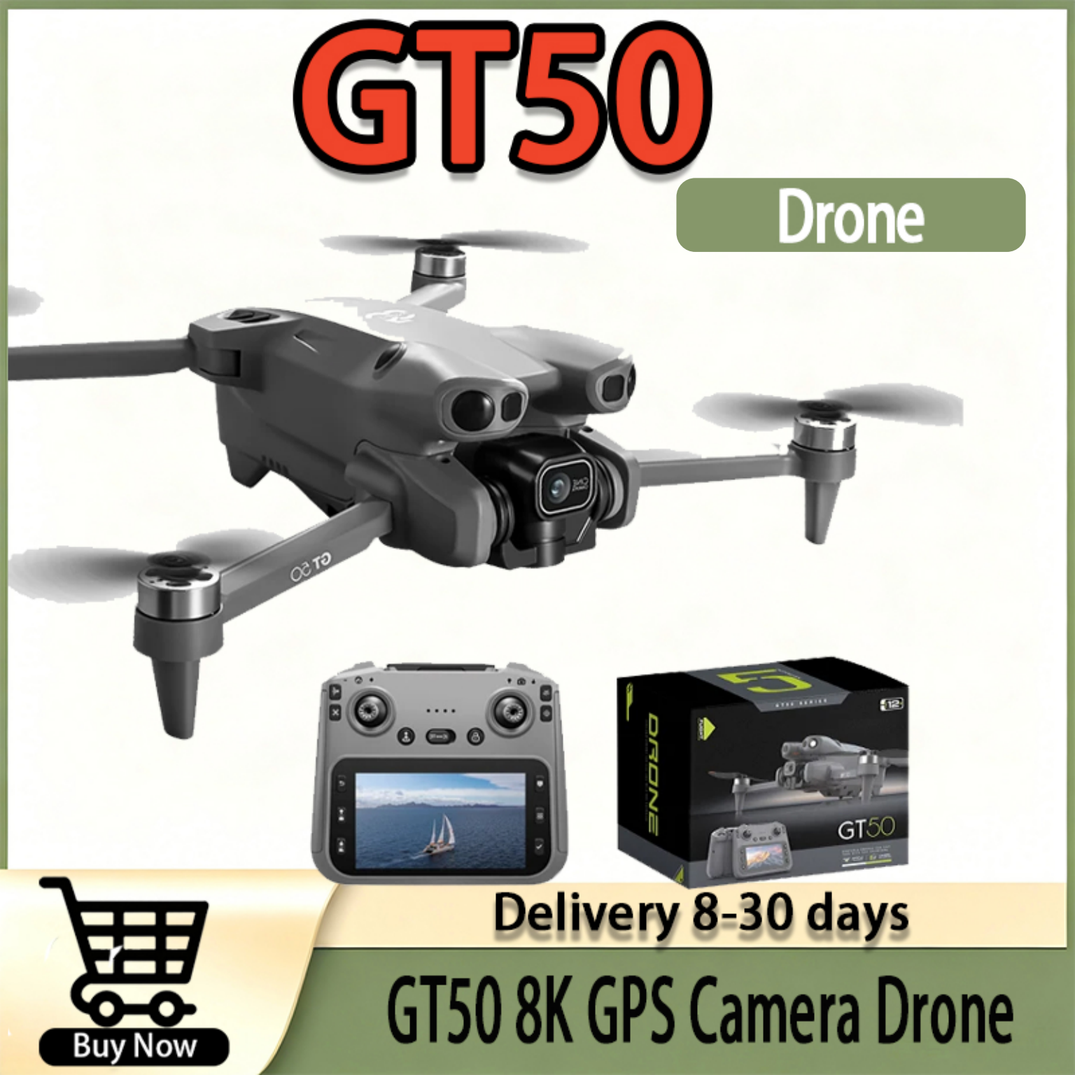 Drone Gps Rc Tt36 - GT50 GPS Drone, 8K Dual Camera