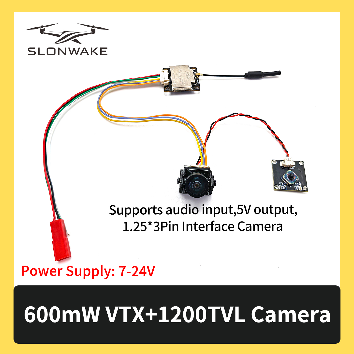 SLONWAKE 5.8G 600mW 7-24V FPV  - مراجعة Drone Rc With Camera وسعره