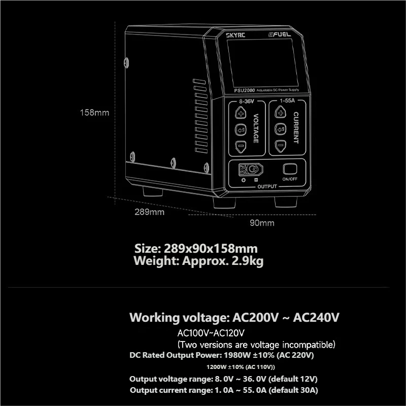 SKYRC PSU2000 1980W Adjustable - مراجعة Drone Rc وسعره
