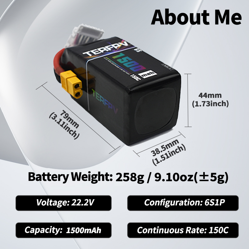 TERFPV Lipo Battery 6S 22.2V 1 - مراجعة Drone Lipo Battery وسعره