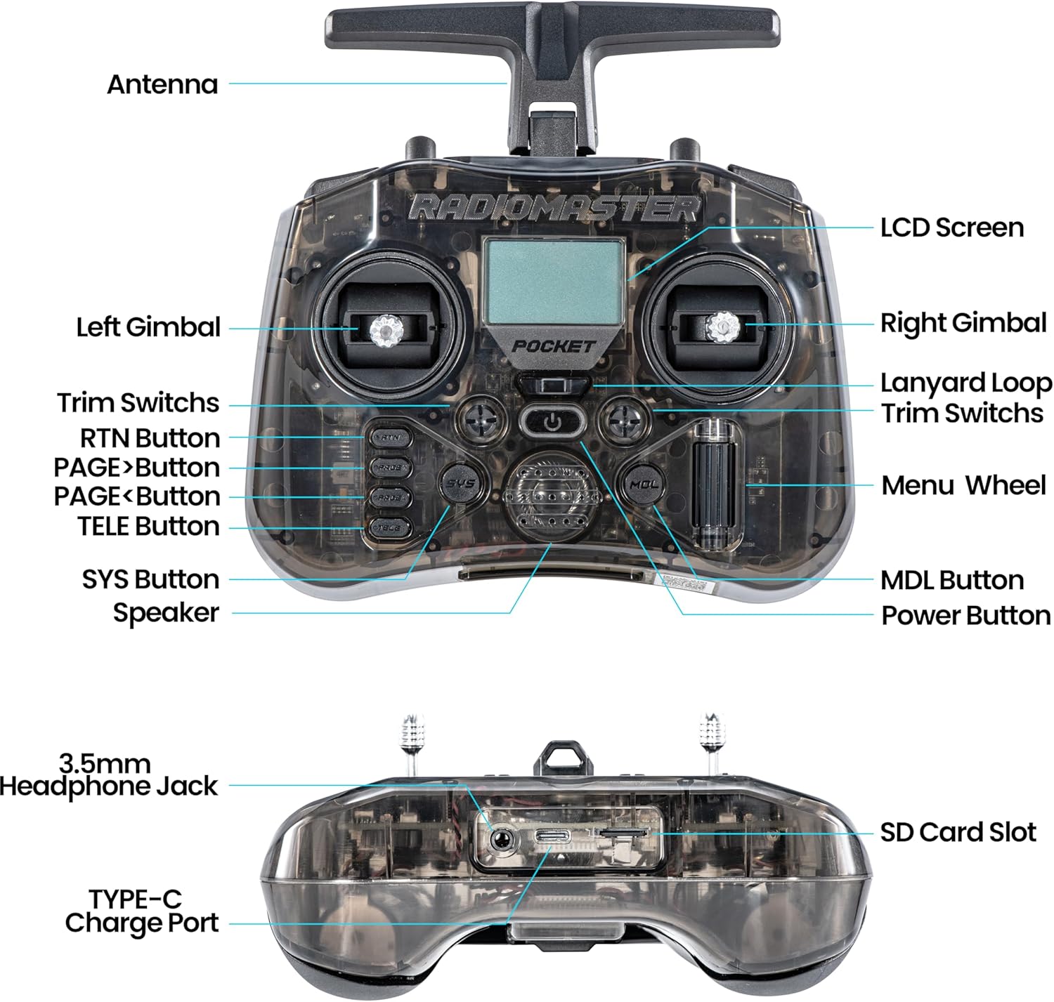 RadioMaster POCKET P16 2.4G Ra - مراجعة Joystick Rc Drone وسعره