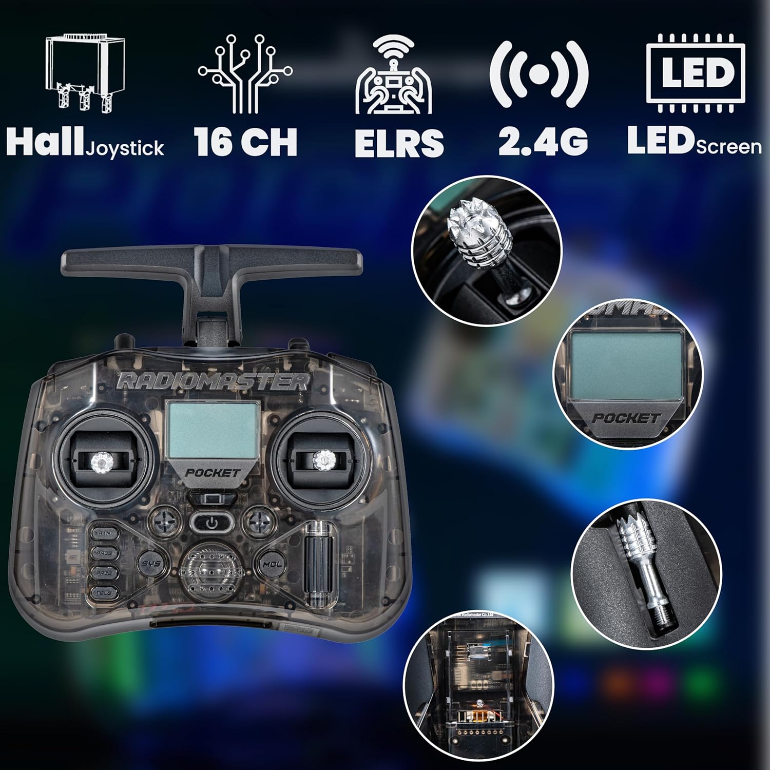RadioMaster POCKET P16 2.4G Ra - مراجعة Joystick Rc Drone وسعره