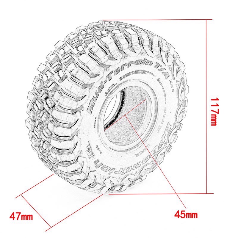 RC Car 1.9 Inch 117mm Rubber T - مراجعة Rc Rock Crawler وسعره
