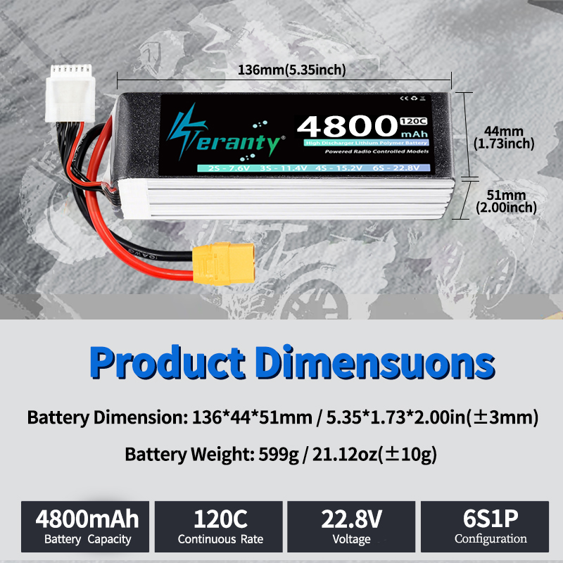TERANTY 6S 4800mAh Lipo Batter - مراجعة Drone Lipo Battery وسعره