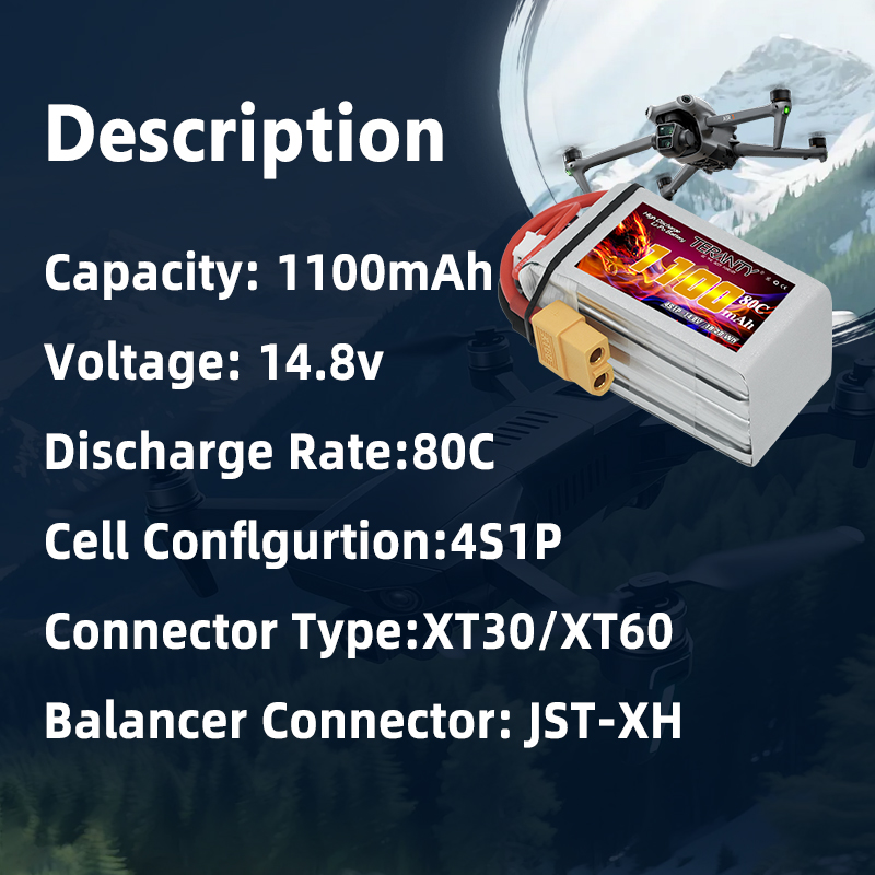 TERANTY 4S 1100mAh 80C/160C Li - مراجعة Drone Lipo Battery وسعره