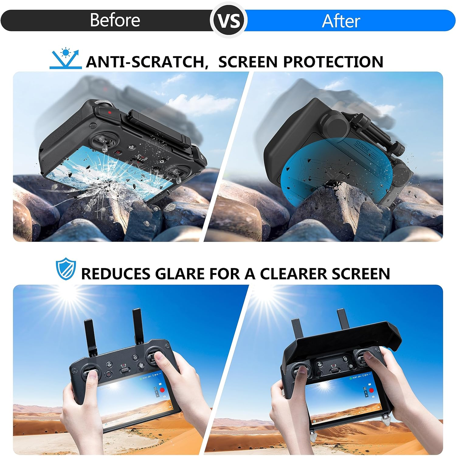 2-in-1 Sun Hood & Joystick Cov - مراجعة Joystick Rc Drone وسعره
