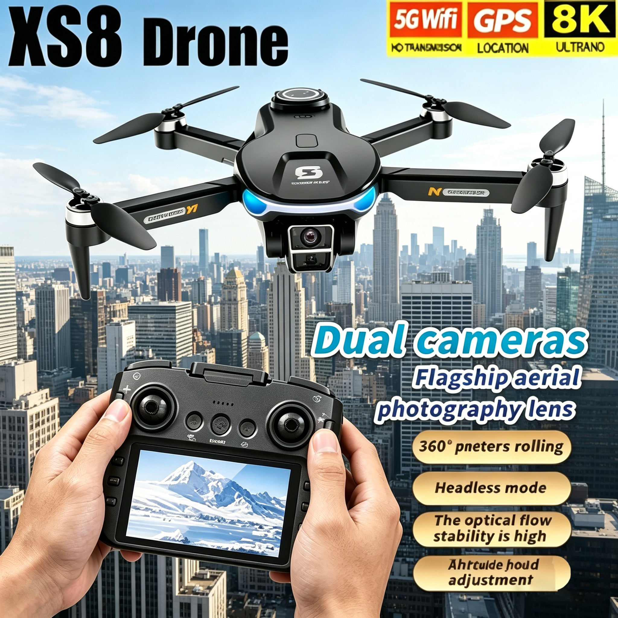 HD 8K Professional GPS Drone w - مراجعة Drone Gps Rc Tt36 وسعره