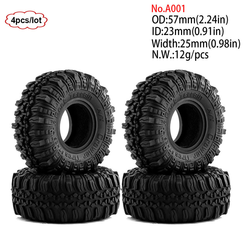 4PCS 1.0inch 57-67mm RC Crawle - مراجعة Rc Rock Crawler وسعره