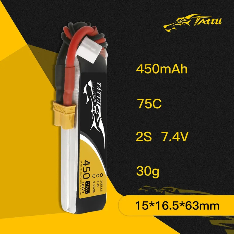 3Pcs NEW TATTU 450/500/550mAh  - مراجعة Drone Lipo Battery وسعره