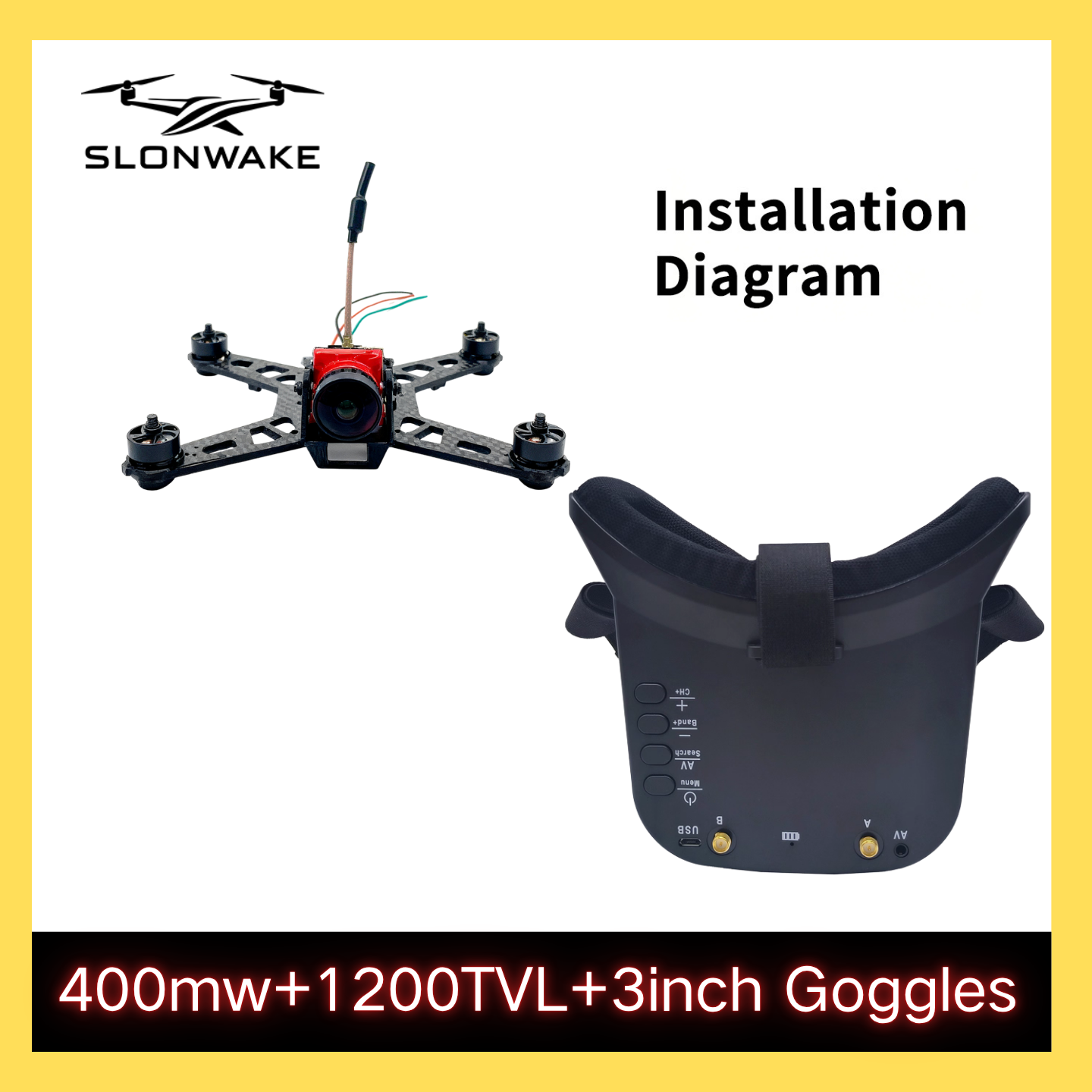 SLONWAKE 5.8G 48CH FPV 400mw V - مراجعة Drone Rc With Camera وسعره