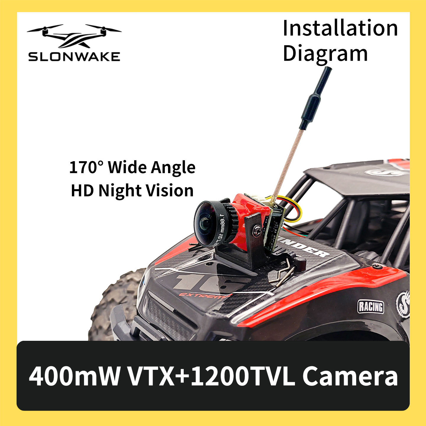 SLONWAKE 5.8G 48CH FPV 400mw V - مراجعة Drone Rc With Camera وسعره