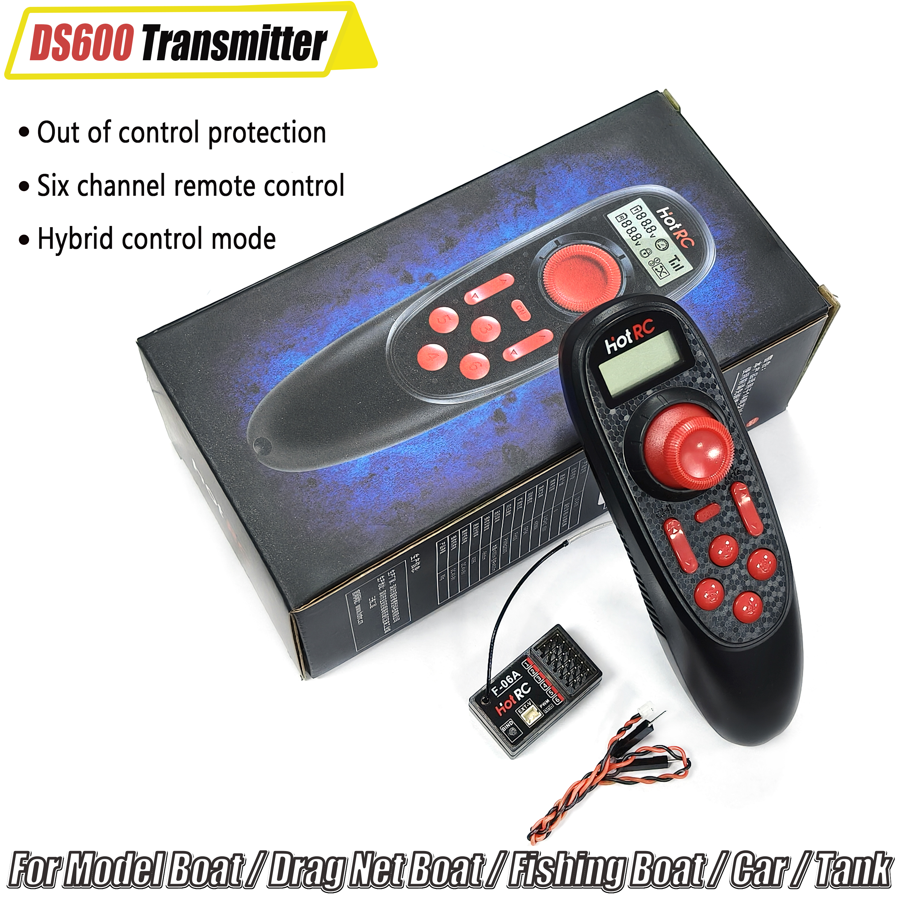 HOTRC DS-600 6CH 2.4GHz Radio  - مراجعة Joystick Rc Drone وسعره