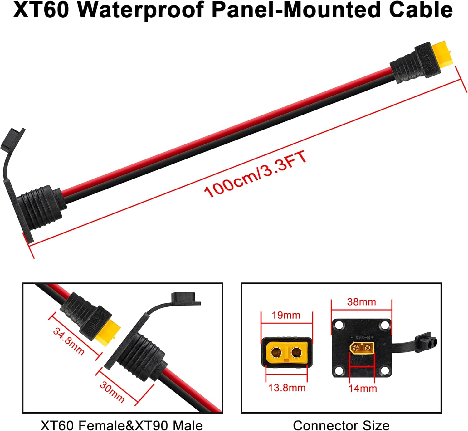 JMUYTOP 12AWG XT60 Panel Mount - مراجعة Drone Bike Rc وسعره