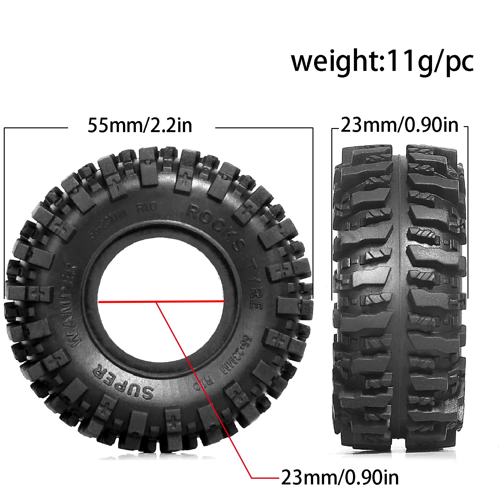 1.0 RC Crawler Tires 1/24 1/18 - مراجعة Rc Rock Crawler وسعره